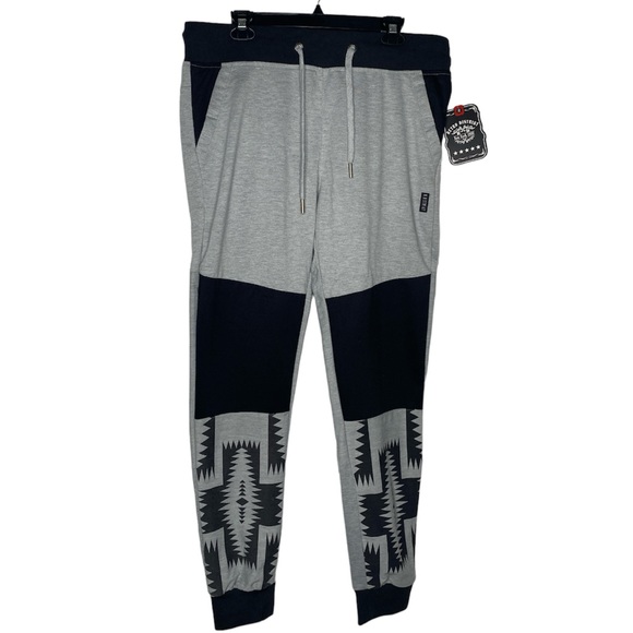 Retro Distrikt Other - Retro Distrikt Aztec Panel Joggers (Size:L, Color:Gray/Black)